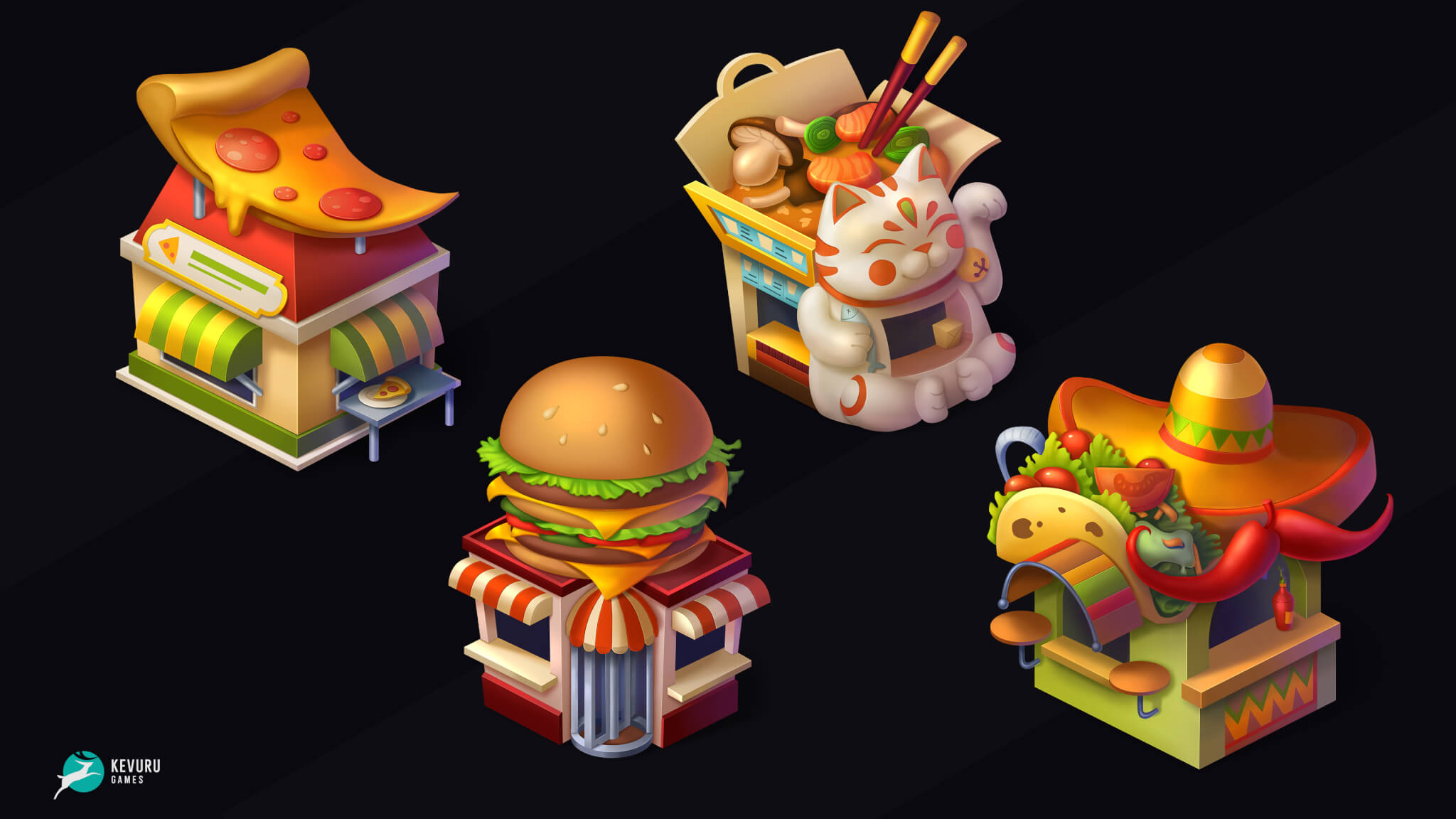 2D environment – Merge Lords: Foodcourts – 1