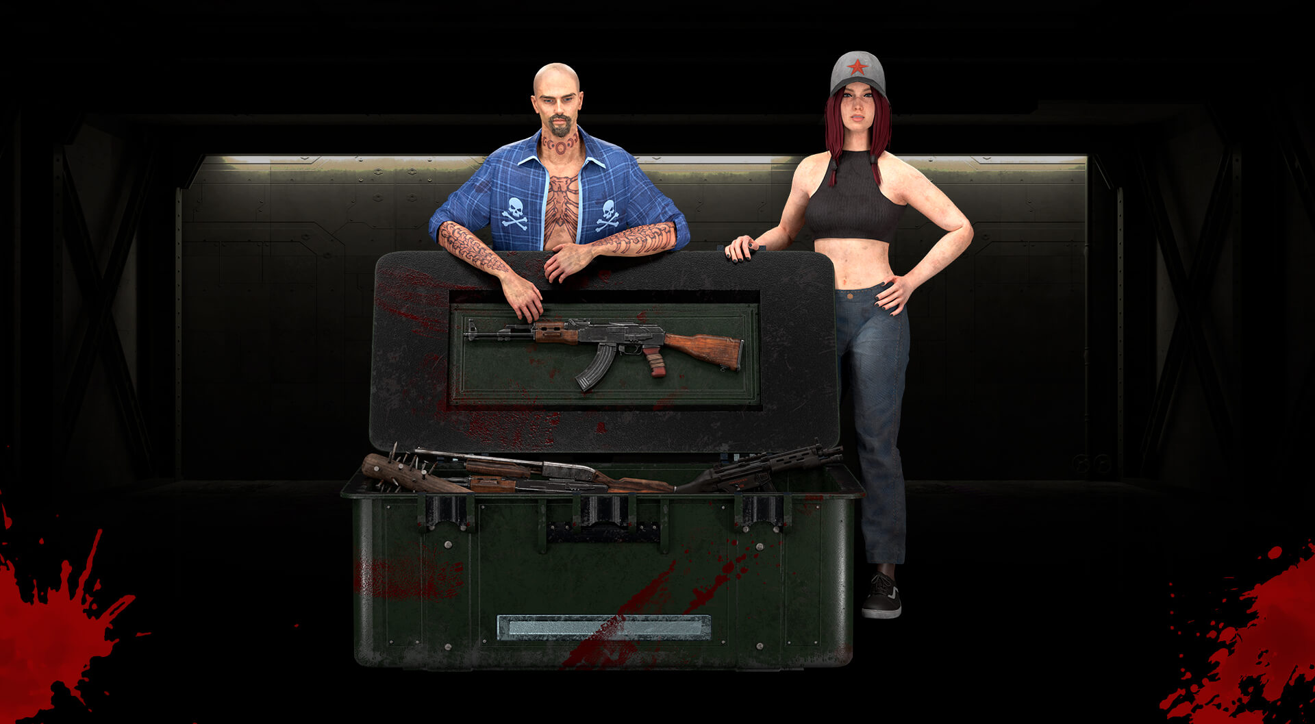 undead blocks man and woman