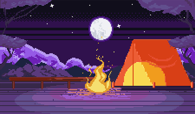 Pixel graphics in game