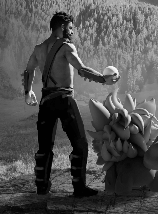 game art character man bw
